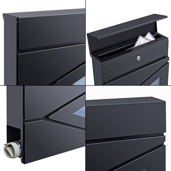 Briefkasten Schönburg Grau - Metall - 37 x 37 x 11 cm