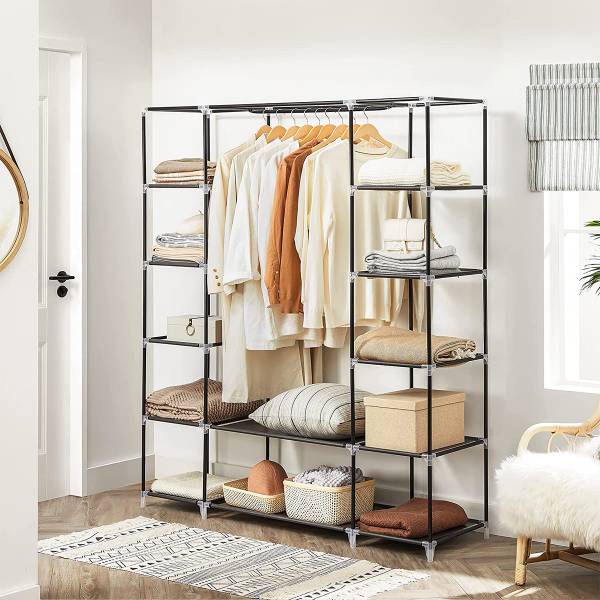 Kleiderschrank mit Ablagen und Stange kaufen