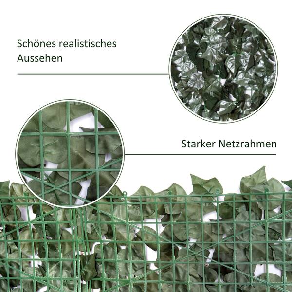 Künstliche Hecke 844-201 Grün - Kunststoff - 1 x 150 x 300 cm
