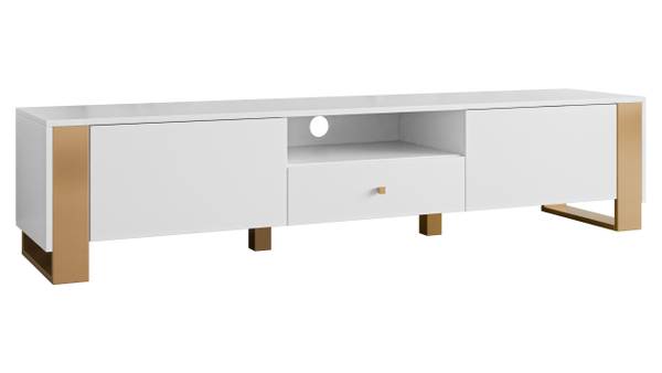TV-Lowboard Loutio Weiß - Holzwerkstoff - 180 x 40 x 40 cm