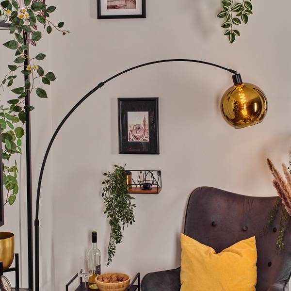 Stehlampe Cesaro Gold - Aluminium - Klarglas - Marmor - 45 x 170 x 143 cm