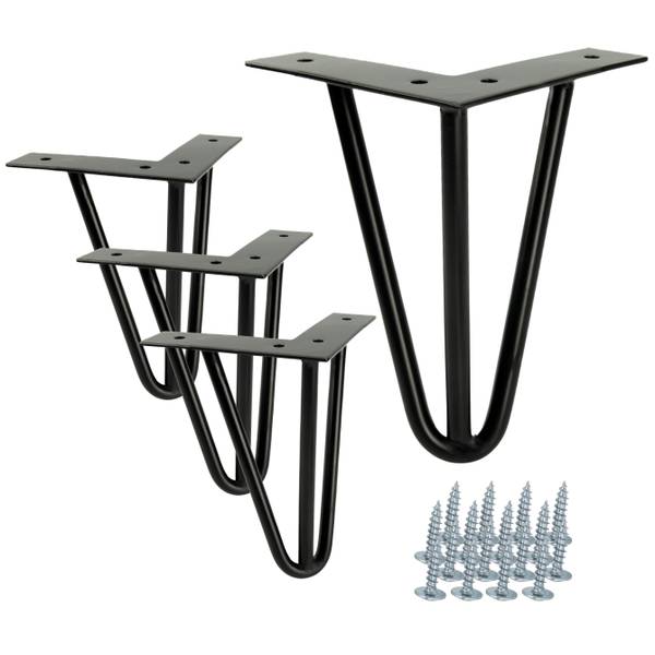 Möbelbein Hairpin 4er-Set Schwarz - Metall - 11 x 15 x 11 cm