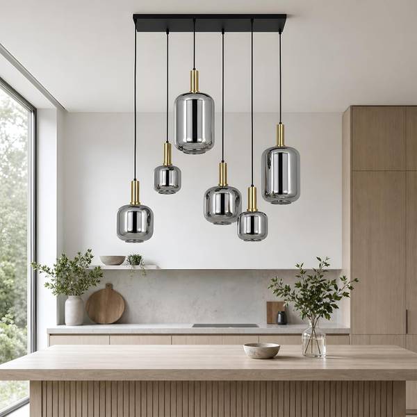 Pendelleuchte Fowler II Grau - Metall - 41 x 150 x 97 cm