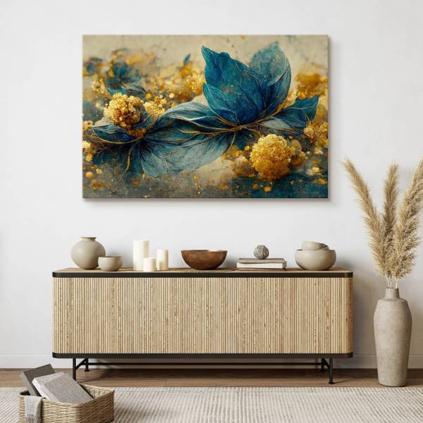 Leinwandbild Motiv Blätter 120 x 80 x 80 cm