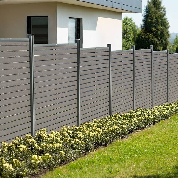 Privacy hek ALIRA donkergrijs - Breedte: 180 cm