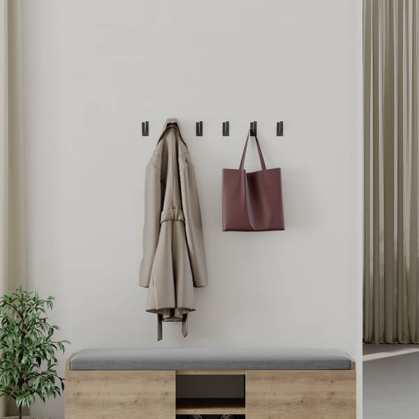 Wandhaken NORA Schwarz - Eisen - 3 x 6 x 4 cm