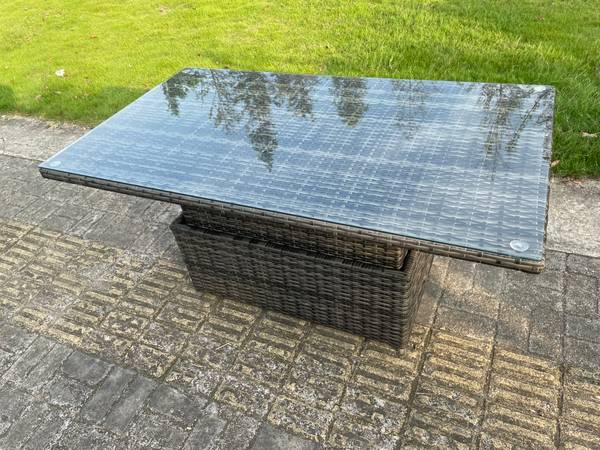 Rattan Gartenmöbel Outdoor Gartensofa Grau - Webstoff - Polyresin - 65 x 66 x 176 cm