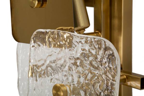 Wandleuchte Glassy Gold - Glas - 24 x 76 x 13 cm