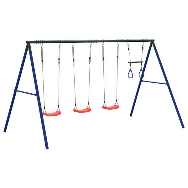Schaukel 3038413-14 Rot - Stahl - Polyethylen - 185 x 185 x 341 cm