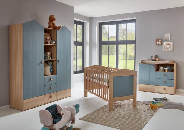 Wickelkommode Roofy mit Self-Soft-Close Braun - Grün - Holzverbundwerkstoff - 101 x 94 x 77 cm