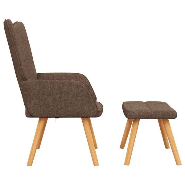 Chaise avec tabouret 3010030 Marron - Polyester - 69 x 96 x 62 cm