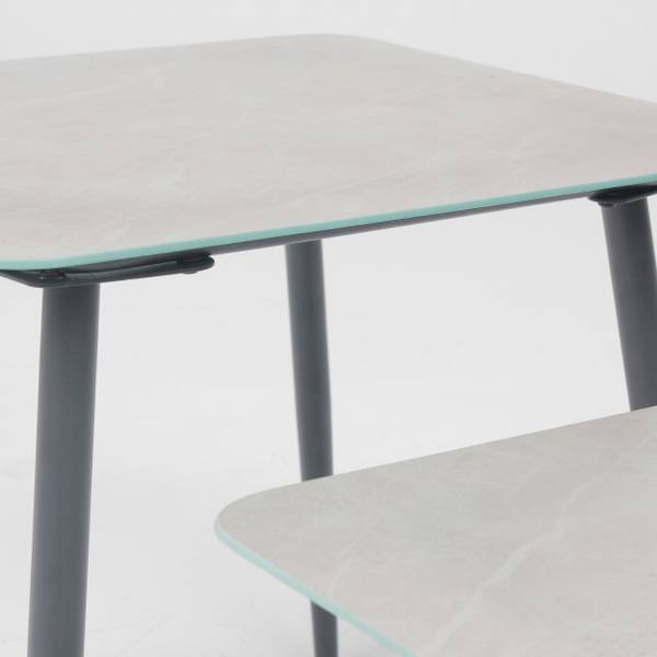 2er-set Couchtisch Costa Rica Schwarz - Stahl - 55 x 55 x 55 cm