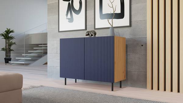 Kommode Carmen Blau - Holzwerkstoff - 100 x 78 x 40 cm