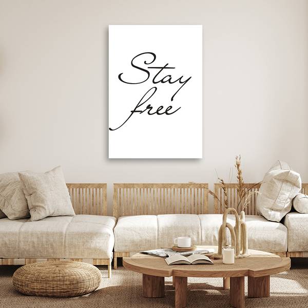 Wandbild aufschrift sei frei 80 x 120 cm