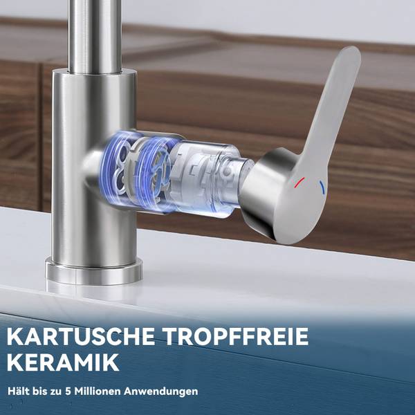 Waschtischarmatur Drake II Silber - Metall - 14 x 14 x 28 cm