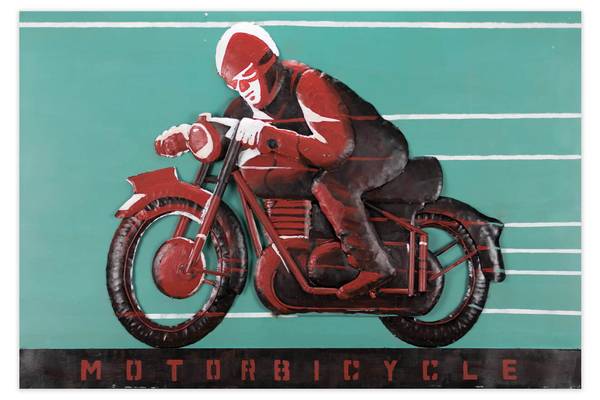 Metallbild Autos & Technik Bax Blau - Rot - Metall - 120 x 80 x 6 cm