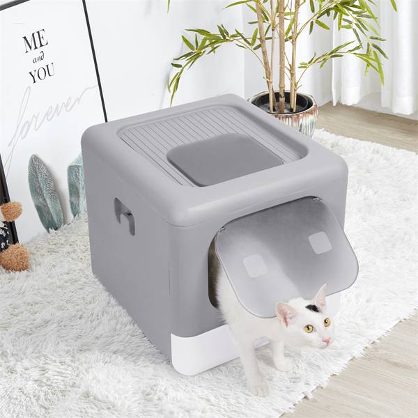 Katzenklo Katzentoilette Faltbare Grau - Kunststoff - 43 x 38 x 41 cm