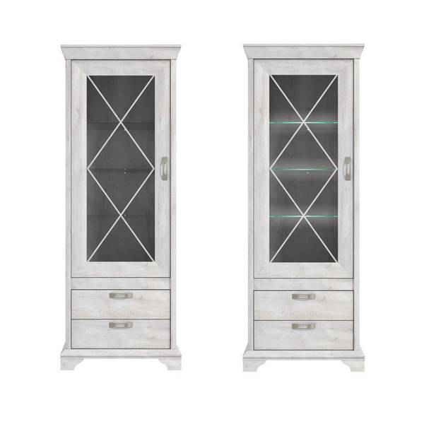 Vitrine Kasimir 5 mit LED Braun - Holzwerkstoff - 78 x 210 x 48 cm