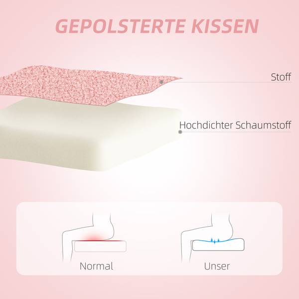 Schreibtischstuhl 921-835V00PK Pink - Textil - 45 x 88 x 56 cm