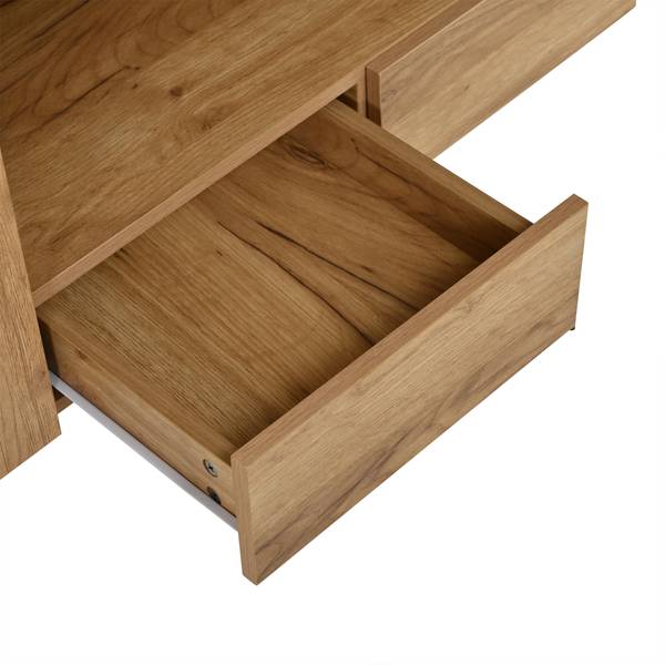 Sideboard Notus Ⅰ Braun - Holzwerkstoff - Massivholz - 140 x 71 x 35 cm