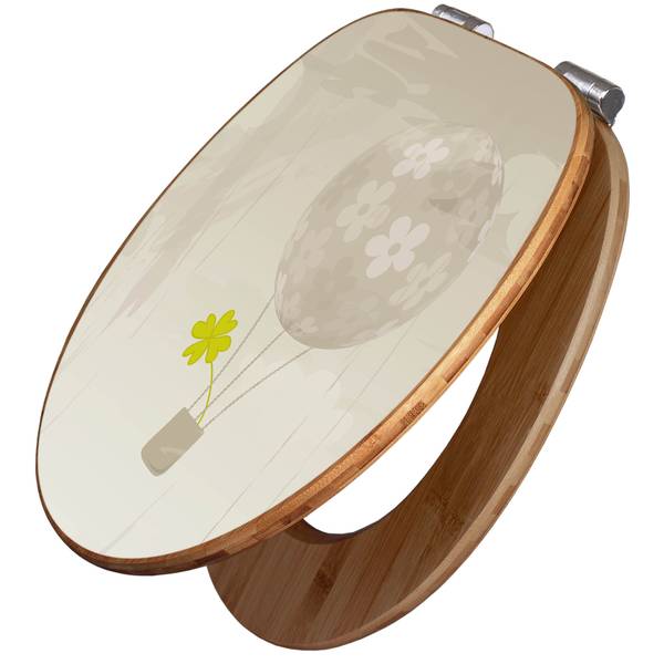 WC-Sitz mit Absenkautomatik Flüchtiges G Bambus - Holzwerkstoff - 38 x 5 x 49 cm