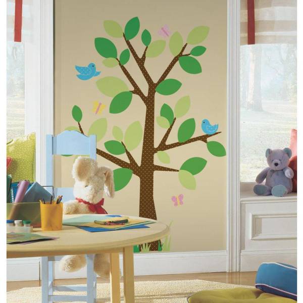 Stickers ARBRE GRAPHIQUE Vert - Vinyle - 46 x 102 x 102 cm