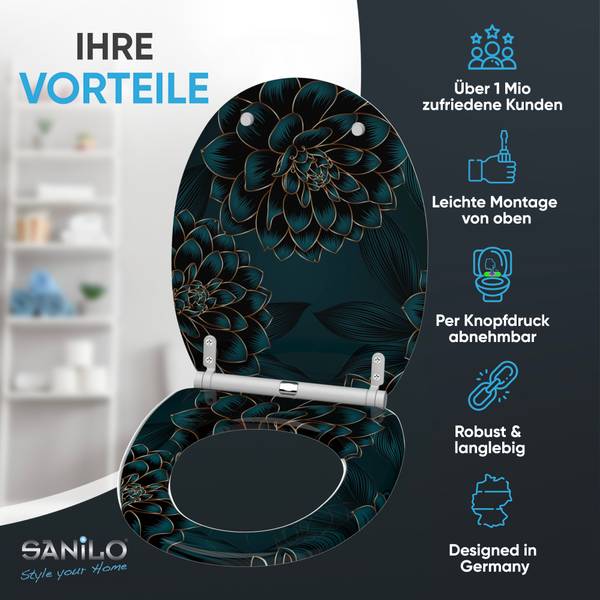 WC-Sitz Dahlien Tiefe: 48 cm