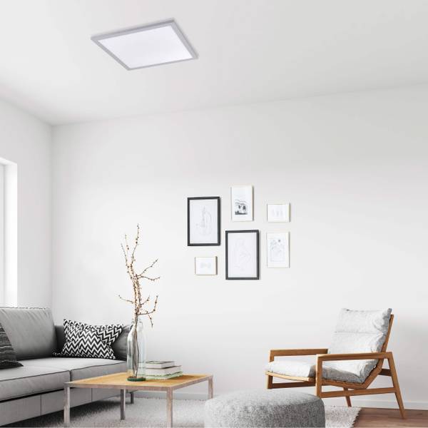 LED Panel Deckenlampe 45x45cm Weiß - Metall - Kunststoff - 45 x 7 x 45 cm