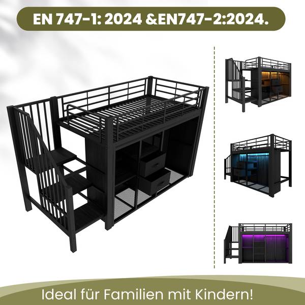 Hochbett K-1149 Schwarz