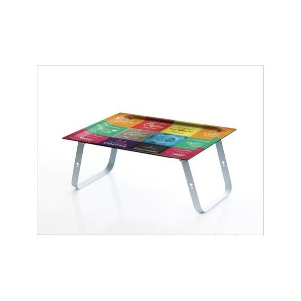 Plateau de lit, plateau pliable HOLA Bois manufacturé - Fibres naturelles - 48 x 21 x 37 cm