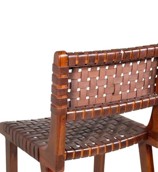 Barstuhl Manhattan Braun - Echtleder - 50 x 90 x 43 cm