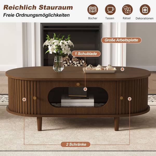 Couchtische QuasarAero Braun - Holzwerkstoff - 100 x 36 x 50 cm