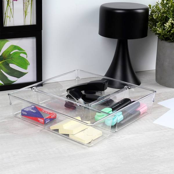 Schubladen-Organizer 3er Set Kunststoff - 23 x 6 x 23 cm