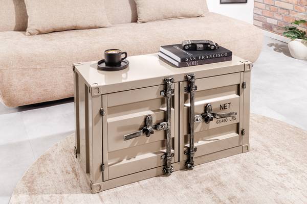 Verriegelbarer Aktenschrank GLOBETROTTER Beige - Grau