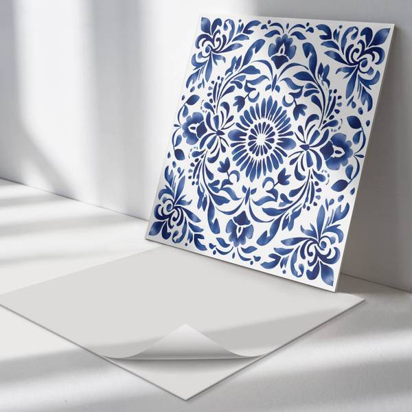 Fliesen Blumen Ornamente Stil 4er Set 50 x 50 cm