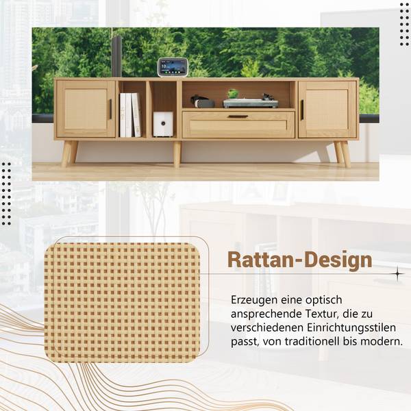 TV-Möbel Bravvans Braun - Holzwerkstoff - 40 x 54 x 180 cm