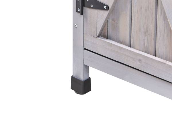 Gerätehaus mit Holzunterstand SENIGA Schwarz - Grau