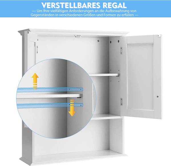 Wandschrank Hängeschrank Weiß - Holzwerkstoff - 19 x 71 x 60 cm