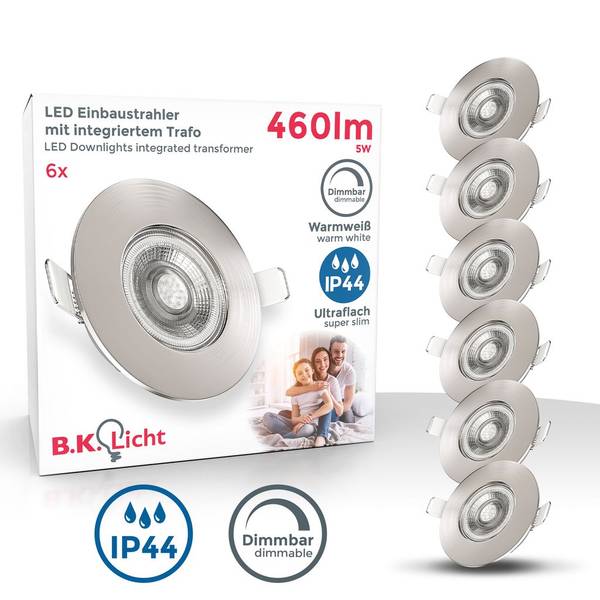 Bad Einbauleuchten 6 Stk. BKL1283 Silber - ABS - 9 x 3 x 9 cm
