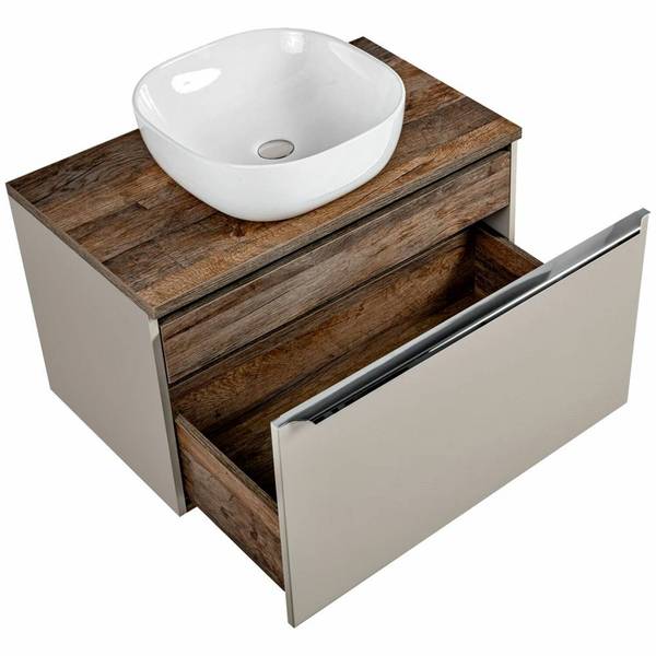 Waschtisch PUEBLA-56-106 Beige - Holzwerkstoff - 80 x 64 x 46 cm