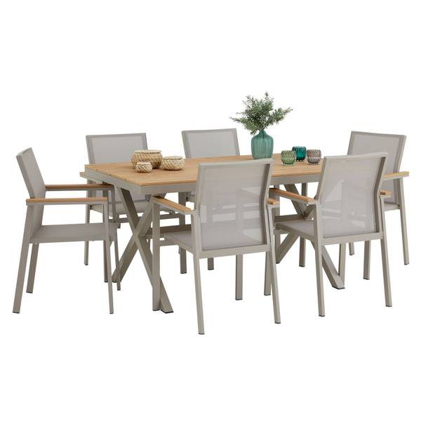 Gartenmöbel Set WINDY 7er Set Beige