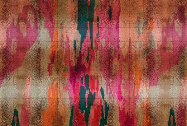 Fototapete Marielle 2 Walls by Patel Beige - Grün - Orange - Pink - Fleece - 400 x 270 x 0 cm