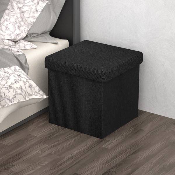 Sitzhocker Sitzwürfel Fußhocker Hocker Schwarz - Textil - 30 x 30 x 30 cm