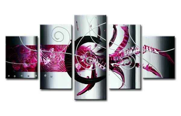 Leinwandbild 5-Tlg.  Abstrakt Textil - 160 x 80 x 2 cm