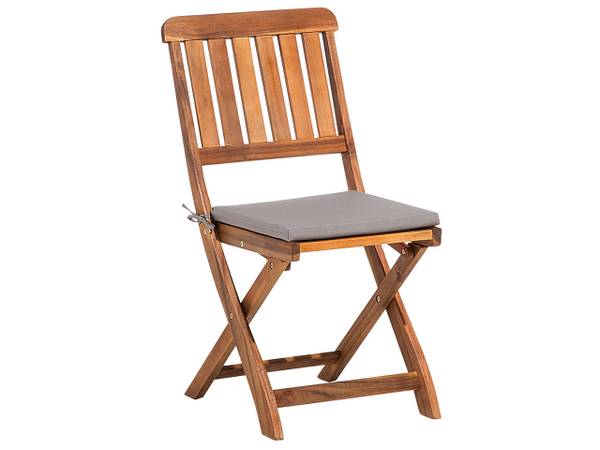 Set de salle à manger CENTO Marron - Gris - Bois massif - 140 x 90 x 75 cm