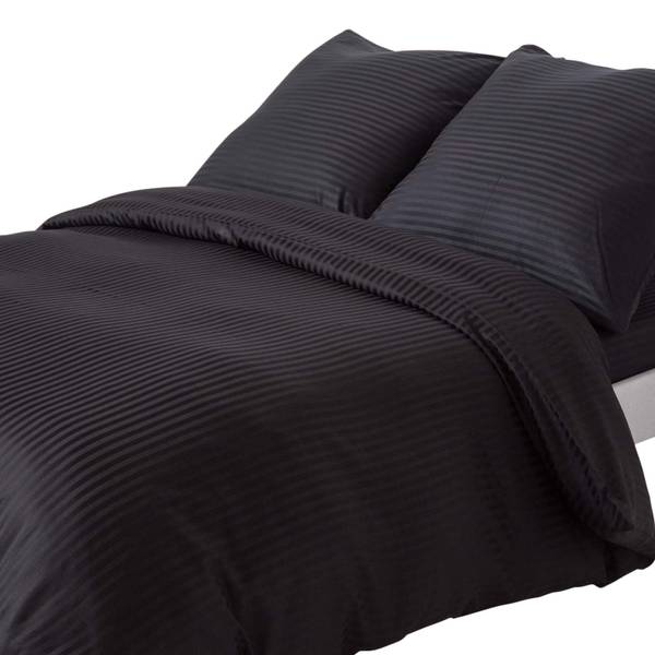 Damast Bettwäsche Fadendichte 330 Schwarz - 155 x 220 cm