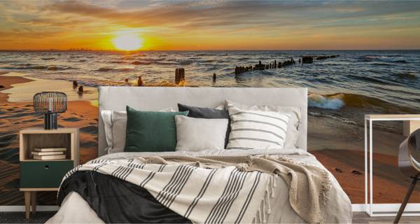 Fotobehang STRAND Zonsondergang 3D 460 x 300 x 300 cm
