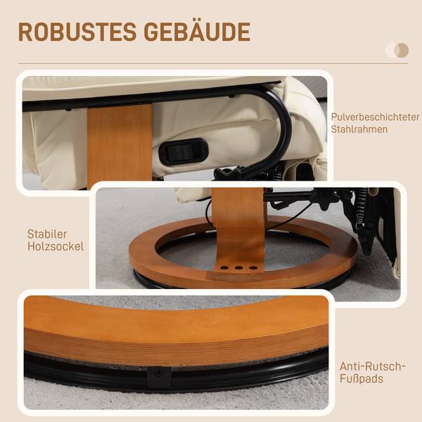 Relaxsessel 839-964V80CW Cremeweiß