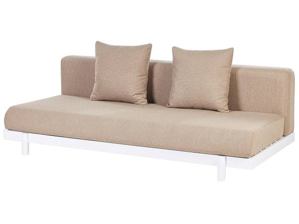 Sitzgruppe MISSANELLO 8-tlg Beige - Weiß - Textil - 190 x 61 x 190 cm