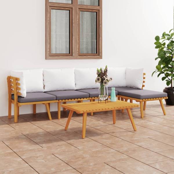 Salon de jardin 3087026 (lot de 6) Marron - Polyester - Acacia - 55 x 35 x 90 cm